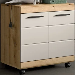 Waschbeckenunterschrank Scout Xonox - Evoak Eiche & Cashmere - 60x56x34 cm