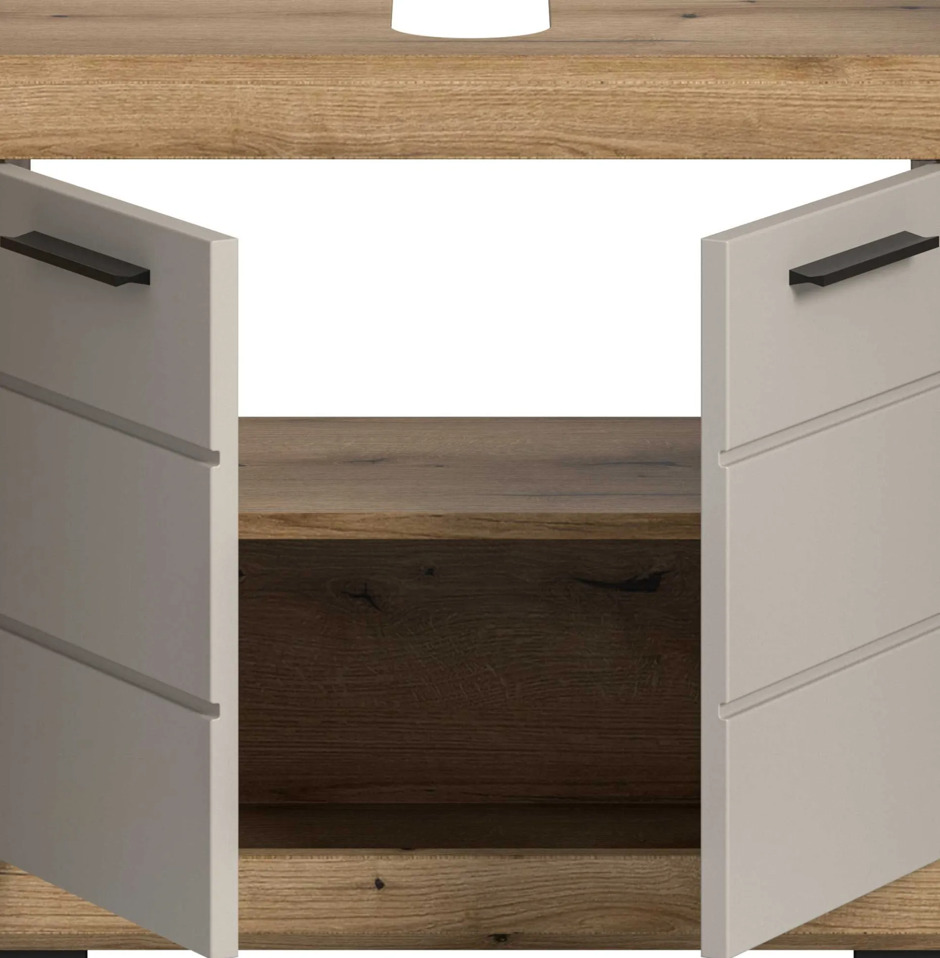 Waschbeckenunterschrank Scout Xonox - Evoak Eiche & Cashmere - 60x56x34 cm
