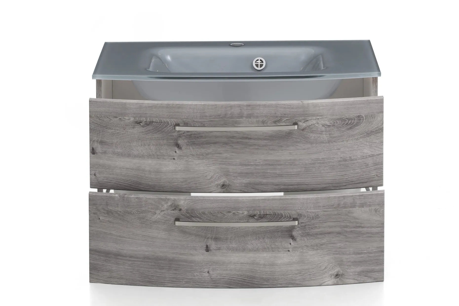 Waschbeckenunterschrank Stivan 80cm grau Waschbecken - Eiche grau