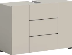 Waschbeckenunterschrank Vira Xonox - Melamin Cashmere - 82x56x34 cm - Schwarz