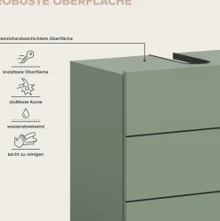 Waschbeckenunterschrank Vira Xonox - Smoke Green - 82x56x34 cm