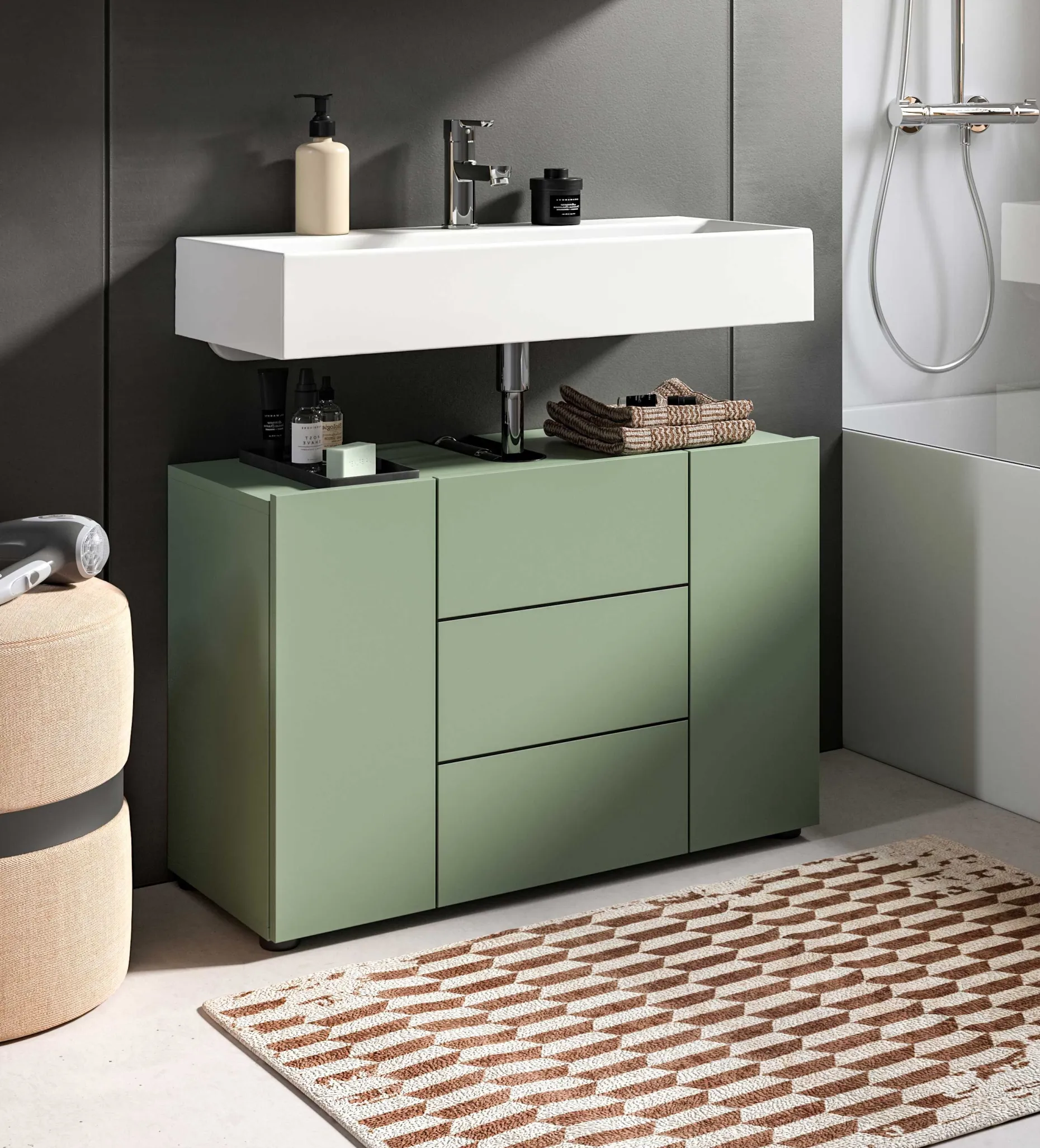Waschbeckenunterschrank Vira Xonox - Smoke Green - 82x56x34 cm