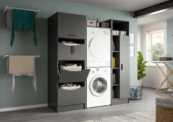 Waschmaschinen-Schrank Free Xonox Anthrazit 66x195x62 cm