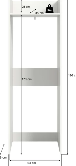 Waschmaschinen-Schrank Free Xonox Anthrazit 66x195x62 cm