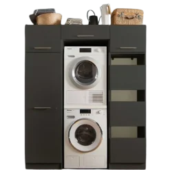 Waschmaschinenschrank-Kombination Laundreezy | 168 x 68 x 200 cm | Anthrazit