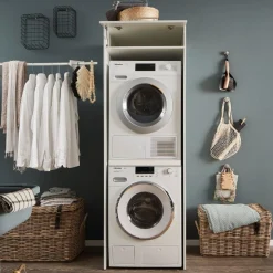 Waschmaschinenschrankkombination Laundreezy | 118 x 68 x 200 cm | Weiß