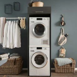 Waschmaschinenschrank-Kombination Laundreezy | 118 x 68 x 200 cm | Anthrazit