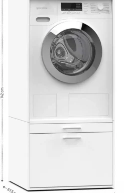Waschmaschinenschrank Linea - 66x67x142cm - weiß
