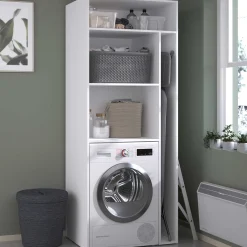 Waschmaschinenschrank Londy - 80x60x203cm - weiß
