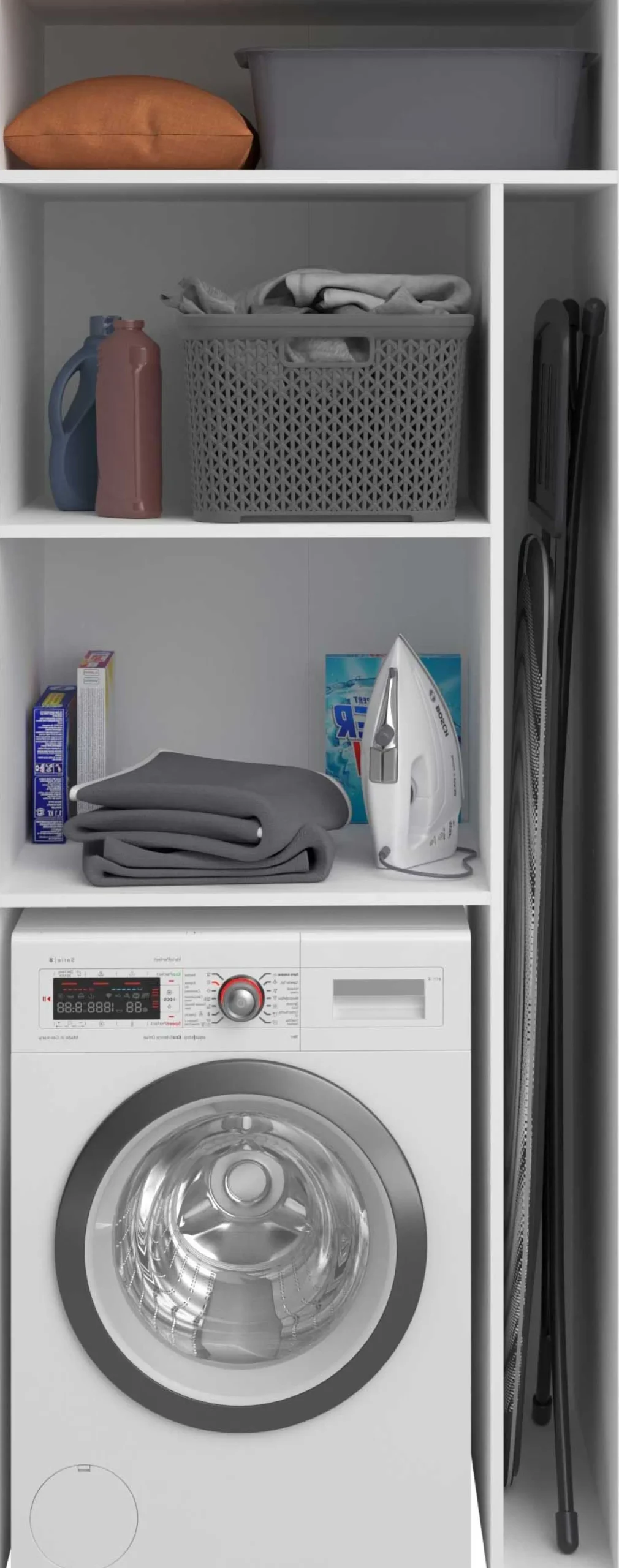 Waschmaschinenschrank Londy - 80x60x203cm - weiß