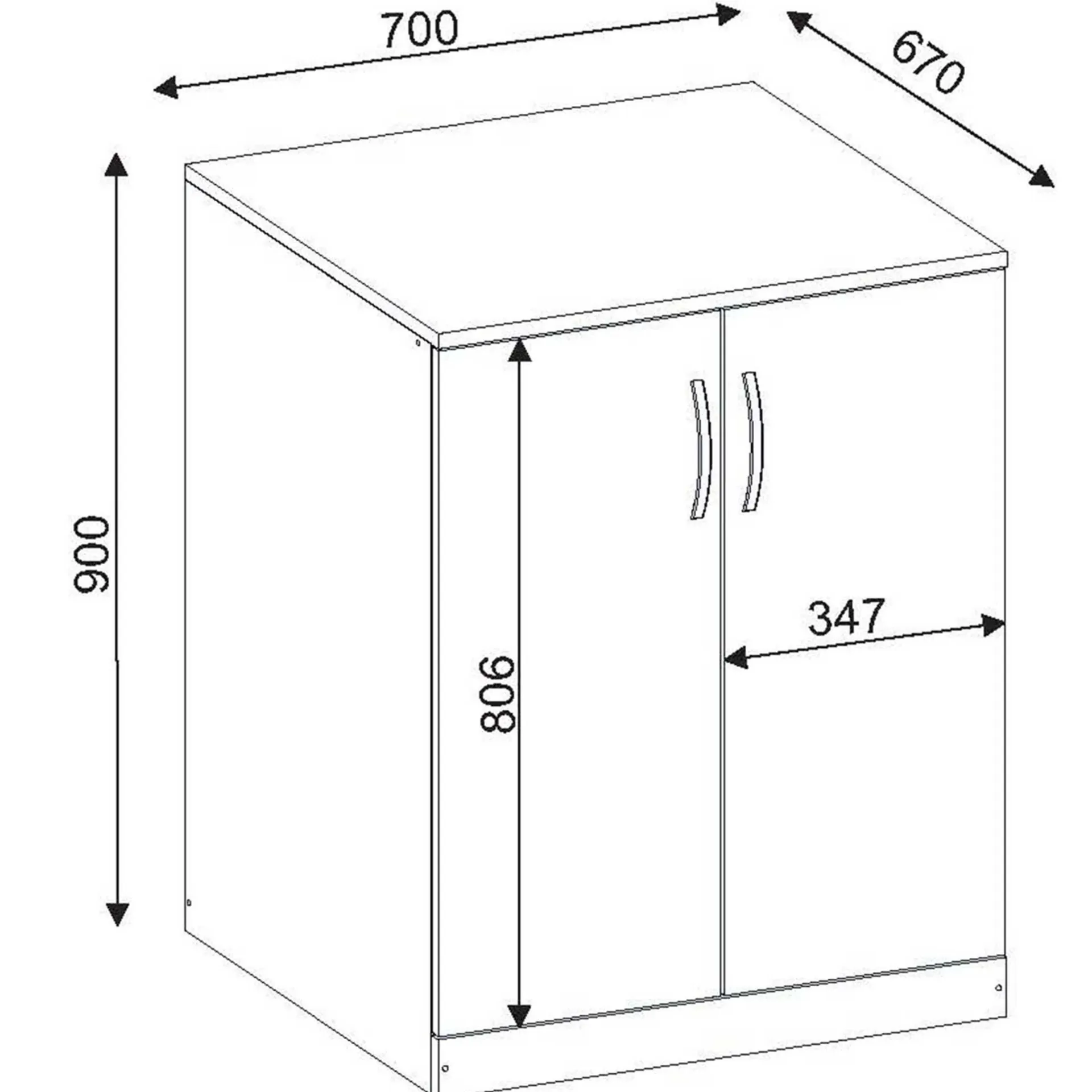 Emob Waschmaschinenschränke Benito - 70x27x80cm und 70x67x90cm -
