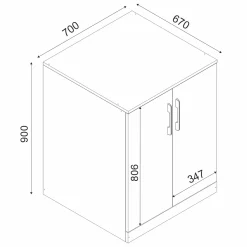 Emob Waschmaschinenschränke Brisa - 70x27x80cm und 70x67x90cm -
