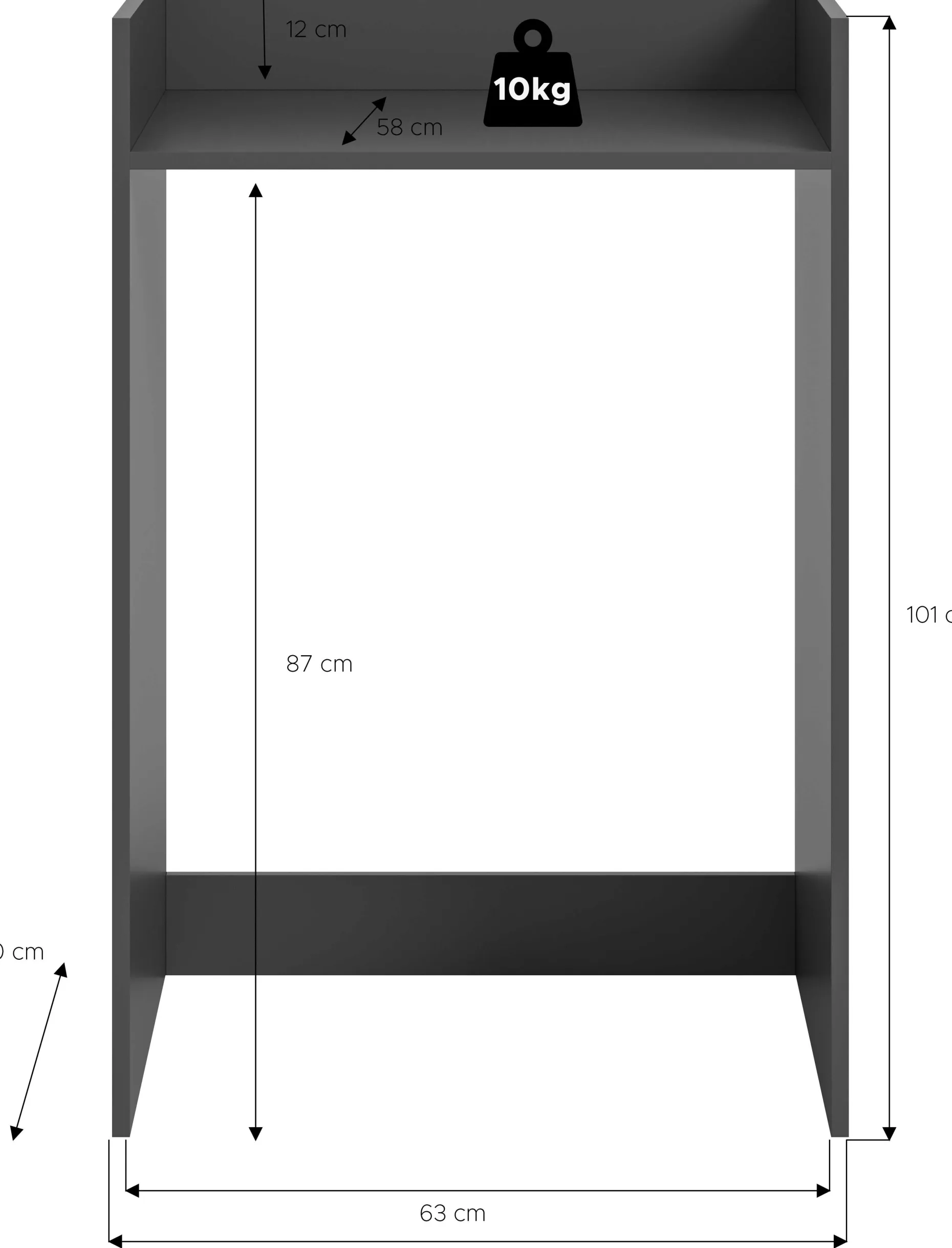 Waschmaschinenumbauschrank Free Xonox - Anthrazit - 66x101x60 cm