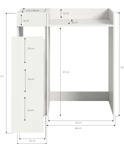 Waschmaschinenverkleidung Free Xonox - Weiß - 95x101x60 cm