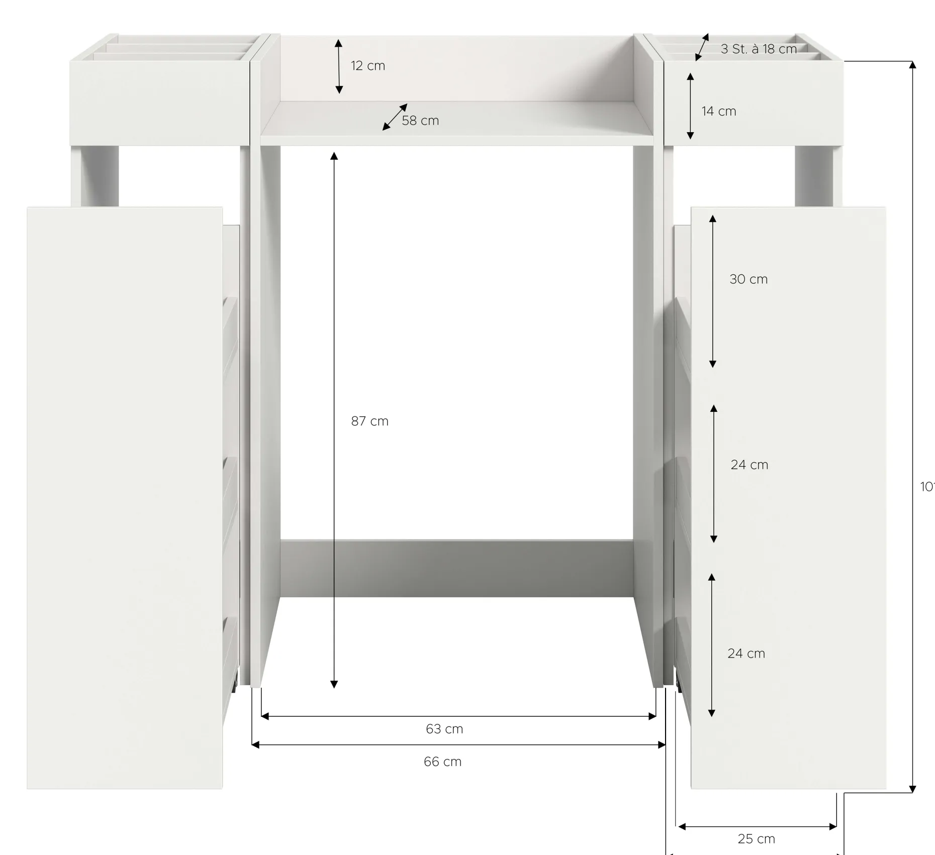 Waschmaschinenverkleidung Free Xonox - Weiß - 124x101x60 cm