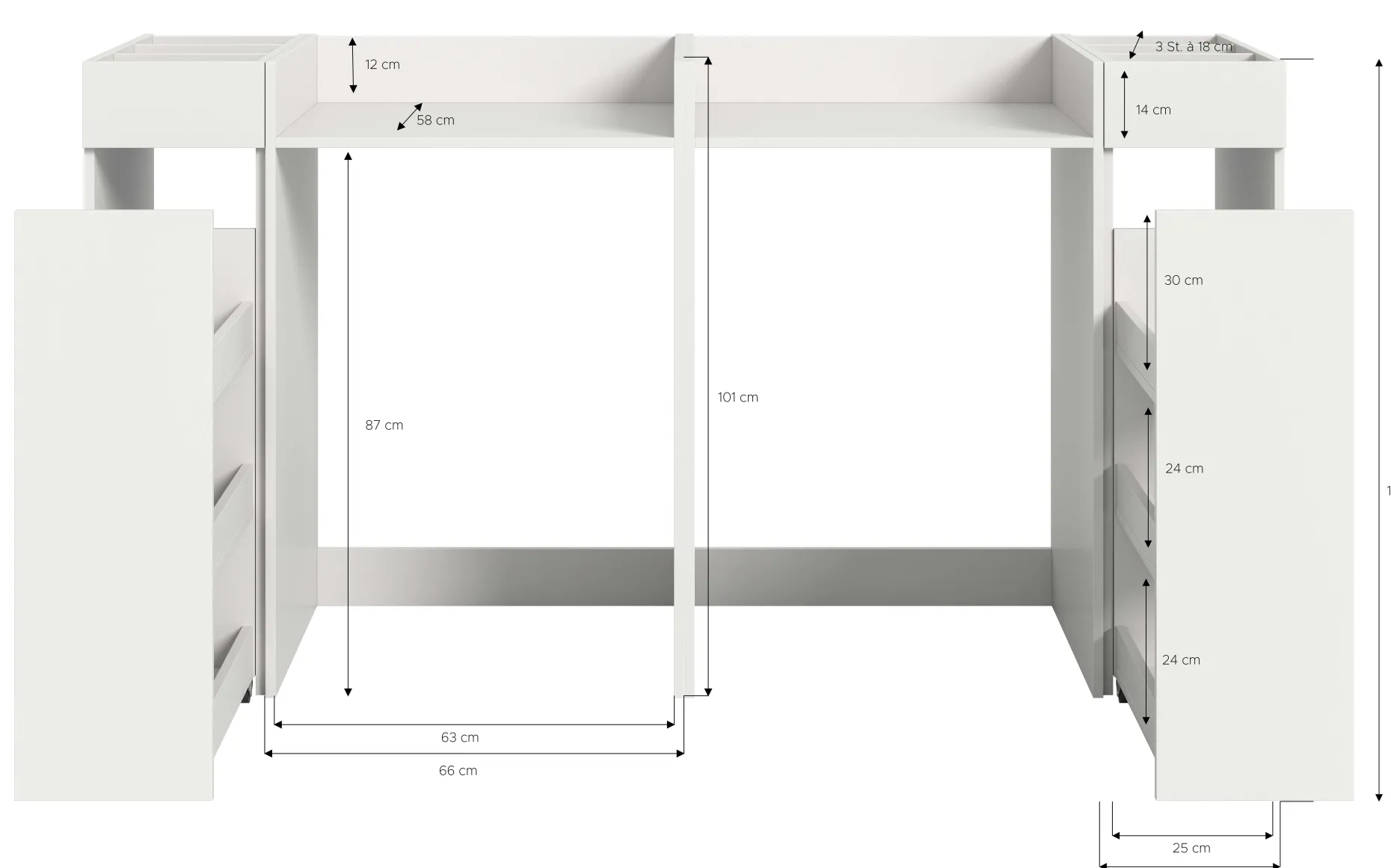 Waschmaschinenverkleidung Free Xonox - Weiß - 190x101x60 cm