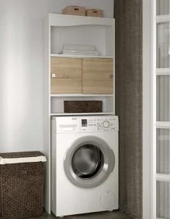 Waschmaschine/Toilettenschrank Splash - weiß/Eiche