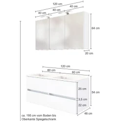 Waschtisch-Möbel-Set Brama 120cm - weiß