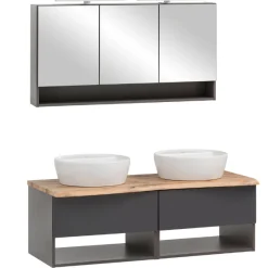 Waschtisch-Set Kaprun | Waschtischschrank, Spiegelschrank | Graphitgrau