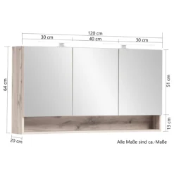 Waschtisch-Set Kaprun | Waschtischschrank, Spiegelschrank | Graphitgrau