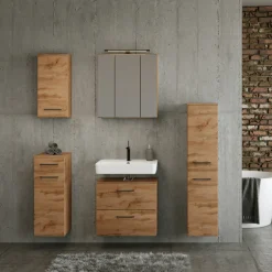 Held Waschtisch-Set Manchester | Waschtischschrank und Spiegelschrank | Wotan Oak Design
