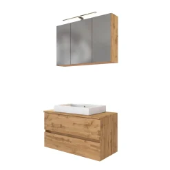 Held Waschtisch-Set Pienza | Spiegelschrank, Waschtischunterschrank | Wotan Oak Design