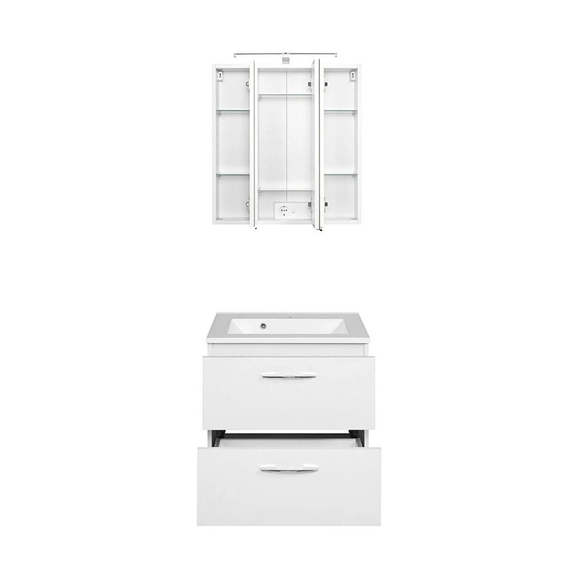 Held Waschtisch-Set Portofino | Waschtisch mit Waschbecken und Spiegelschrank |
