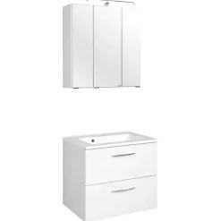 Held Waschtisch-Set Portofino | Waschtisch mit Waschbecken und Spiegelschrank |