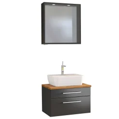 Held Waschtisch-Set und Spiegel Dasa 60cm - graphit/matt