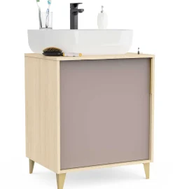 Waschtischunterschrank Azul - 60x47x71cm - 1 Tür - beige