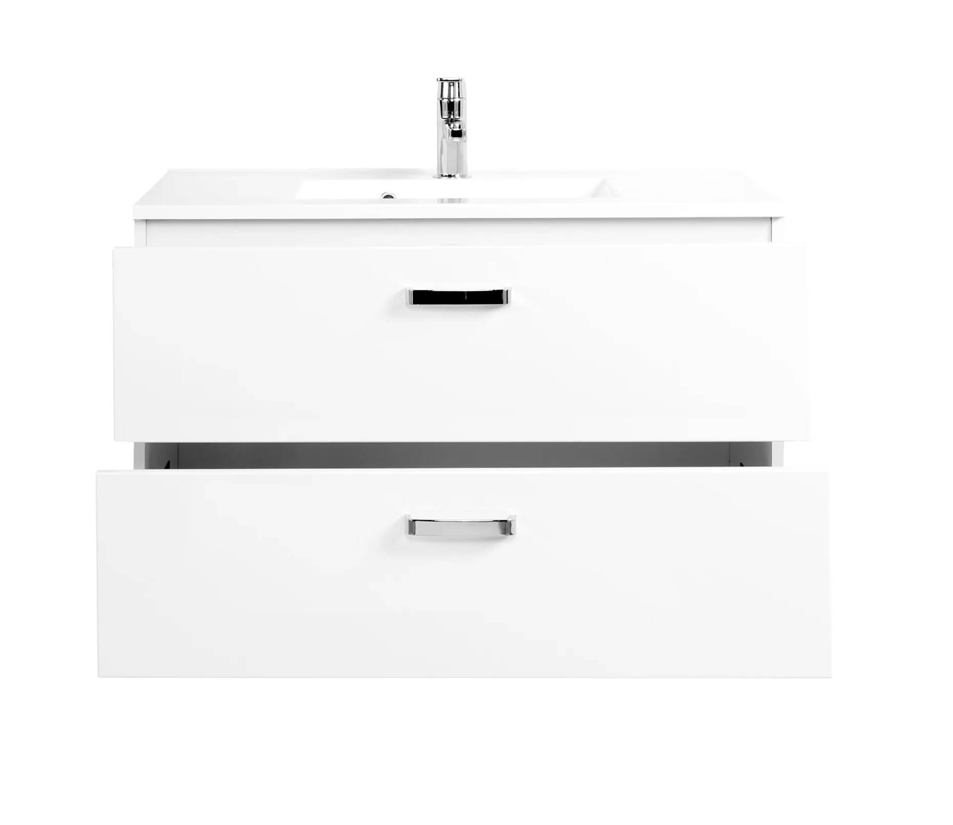 Waschtischunterschrank Bobbi 90cm 2 Schubladen - weiß