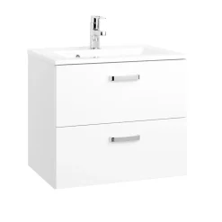 Waschtischunterschrank Bobbi 60cm 2 Schubladen - weiß