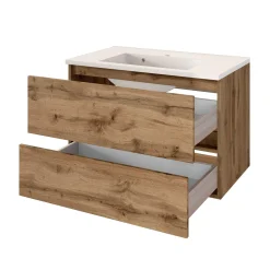 Waschtischunterschrank Brama 80cm 2 Schubladen - wotan eiche