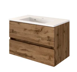 Waschtischunterschrank Brama 80cm 2 Schubladen - wotan eiche