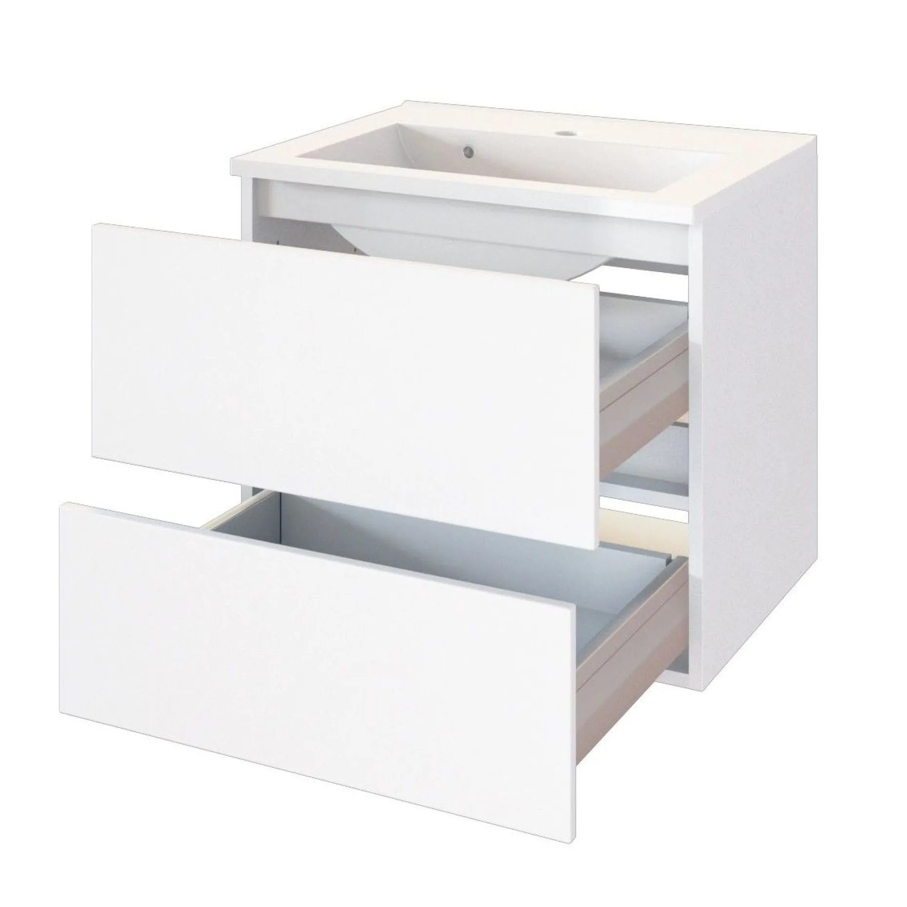 Waschtischunterschrank Brama 60cm 2 Schubladen - weiß