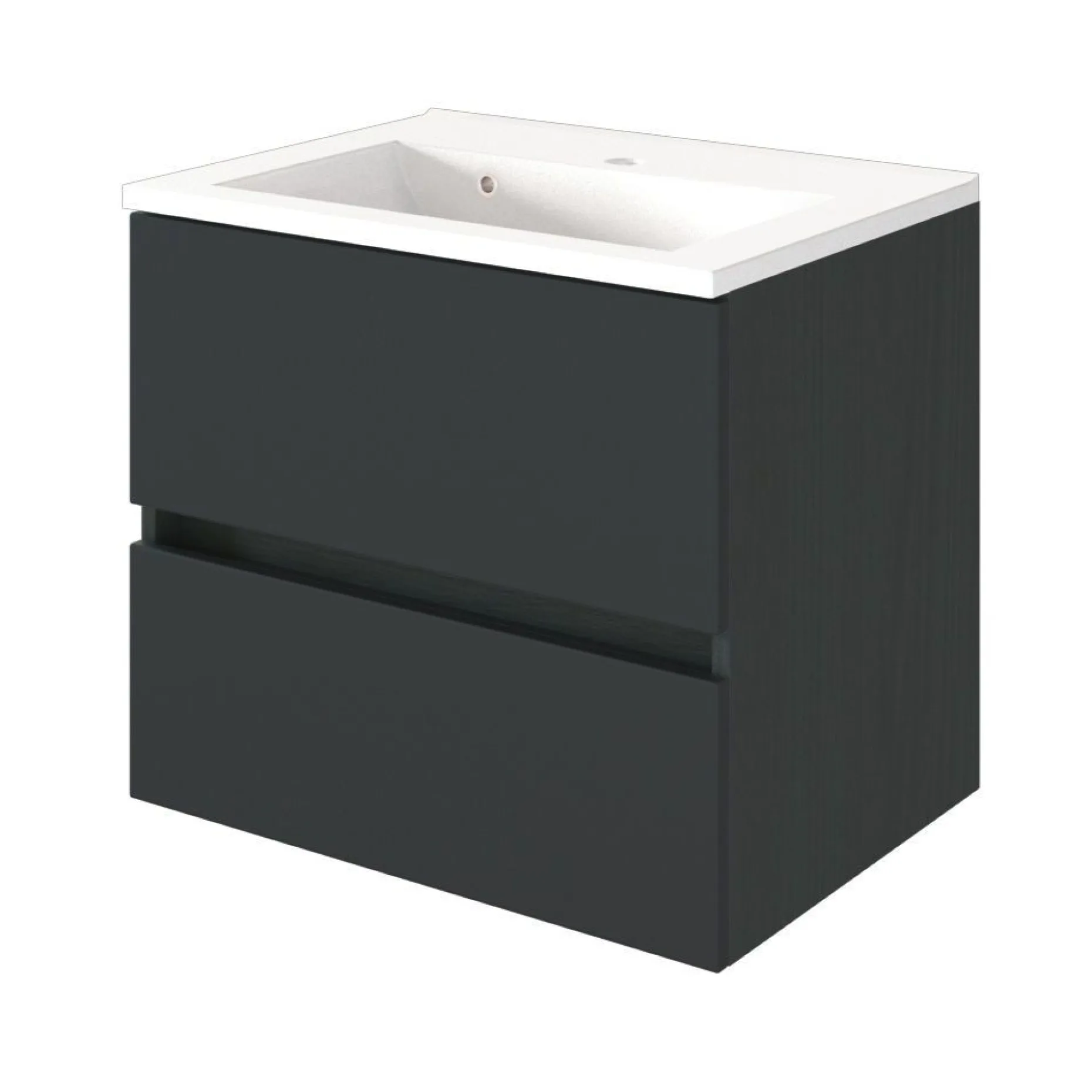 Waschtischunterschrank Brama 60cm 2 Schubladen - graphit/mattgrau