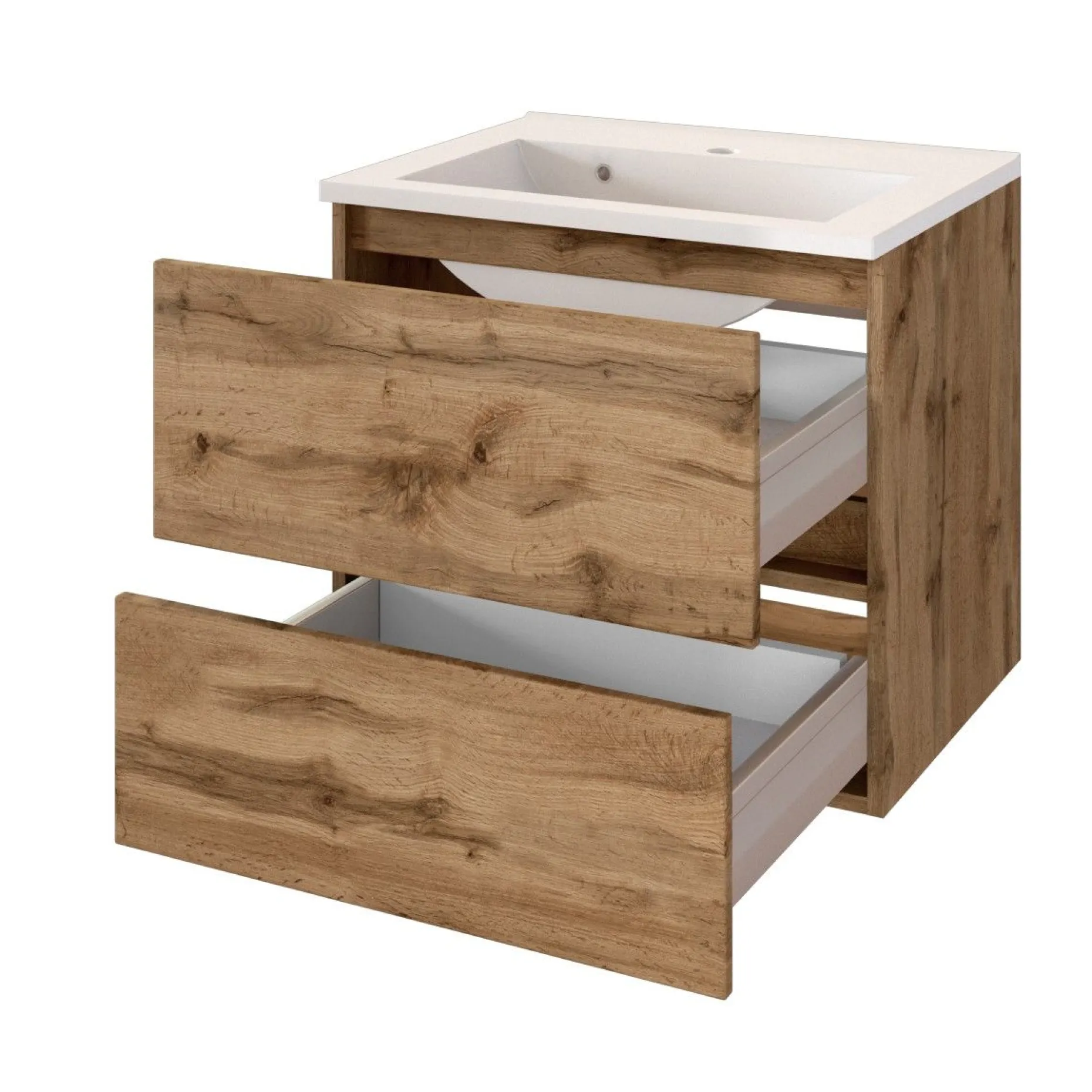 Waschtischunterschrank Brama 60cm 2 Schubladen - wotan eiche