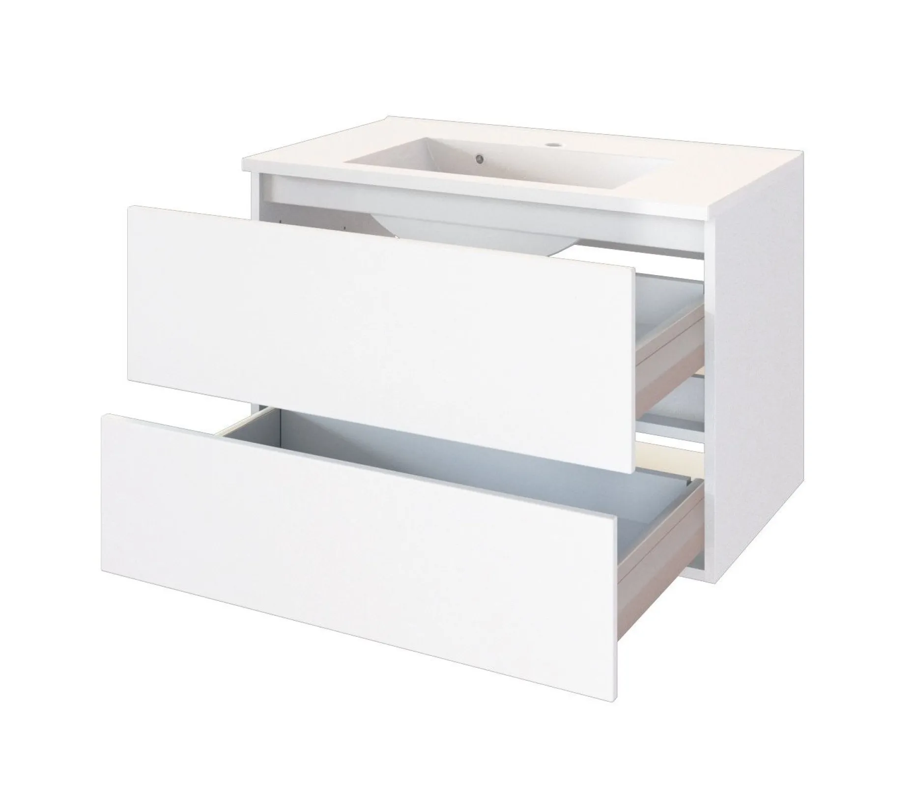 Waschtischunterschrank Brama 80cm 2 Schubladen - weiß