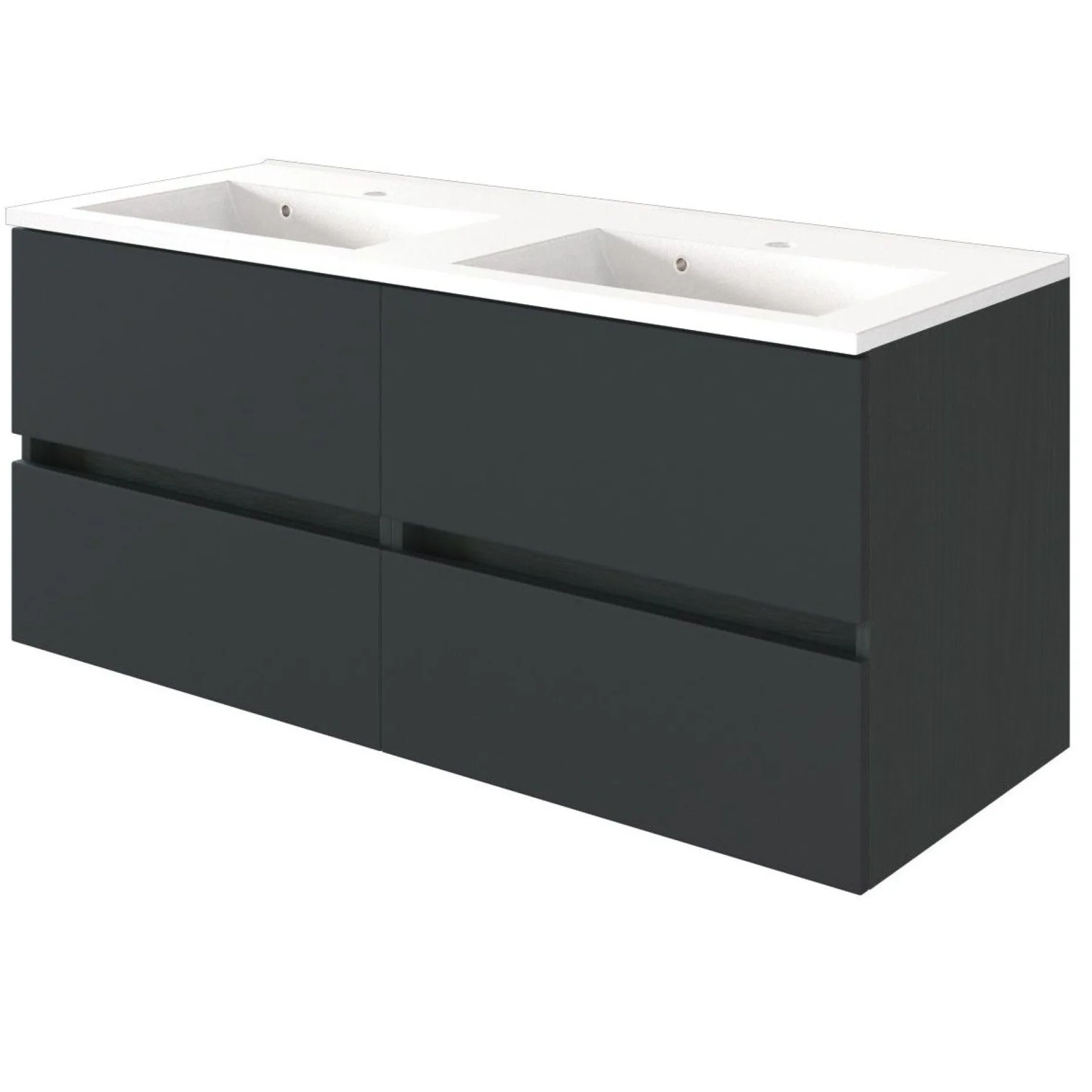 Waschtischunterschrank Brama 120cm 4 Schubladen - graphit/grau-matt