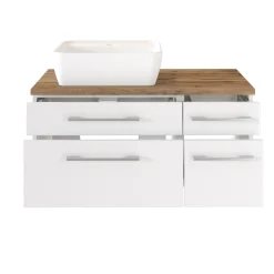 Waschtischunterschrank Dasa (links) 90cm mit 4 Schubladen - weiß