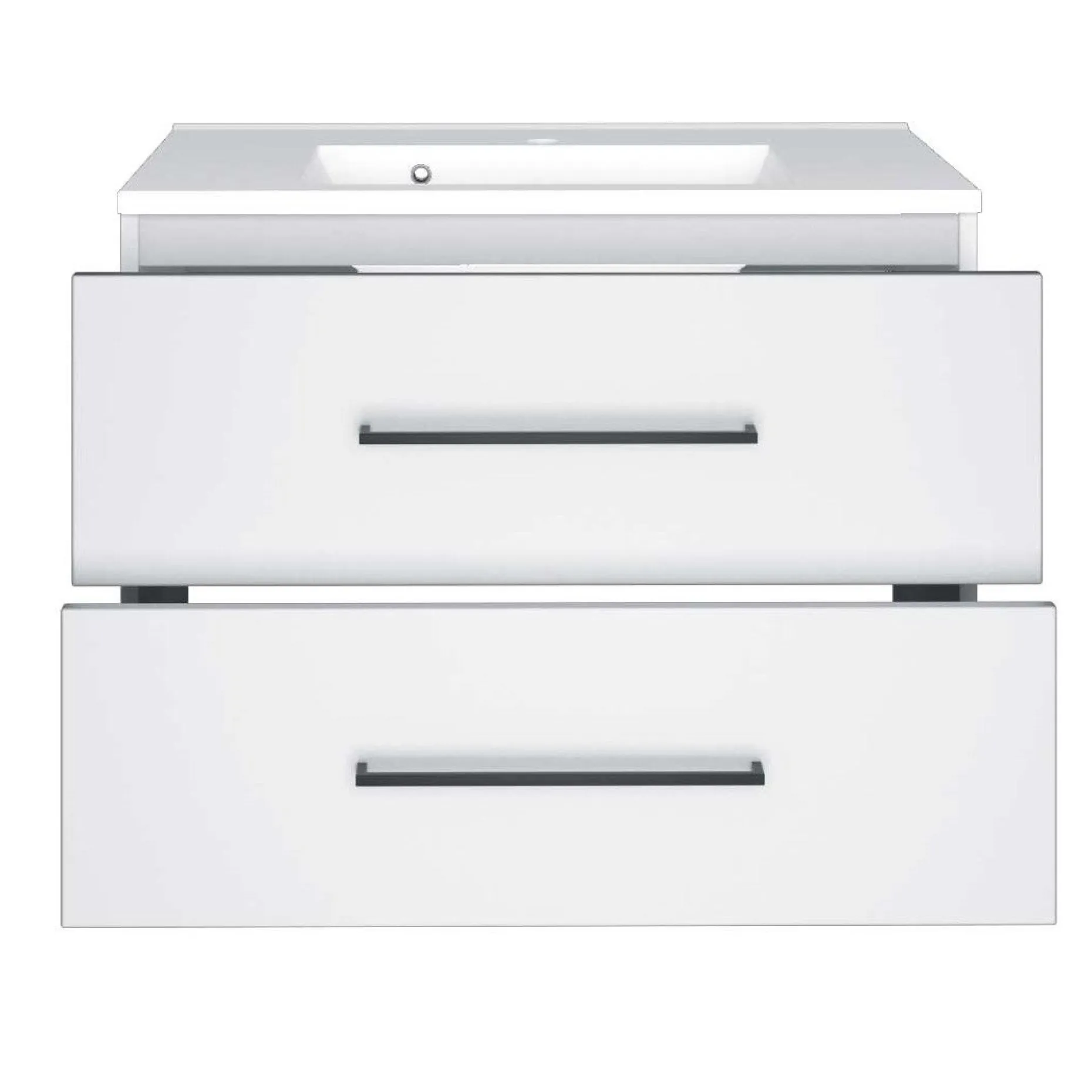 Waschtischunterschrank Dusan 80cm mit 2 Schubladen - weiß