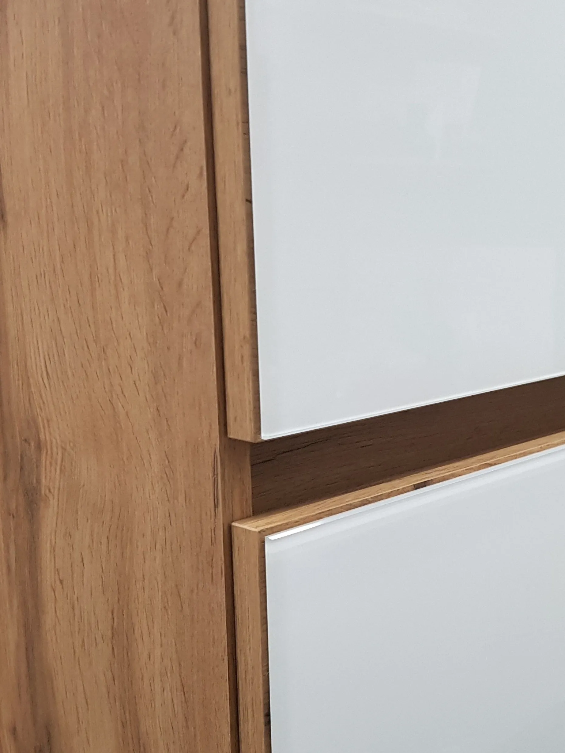 Waschtischunterschrank Helina 80cm mit 2 Schubladen - Eiche/Weiß