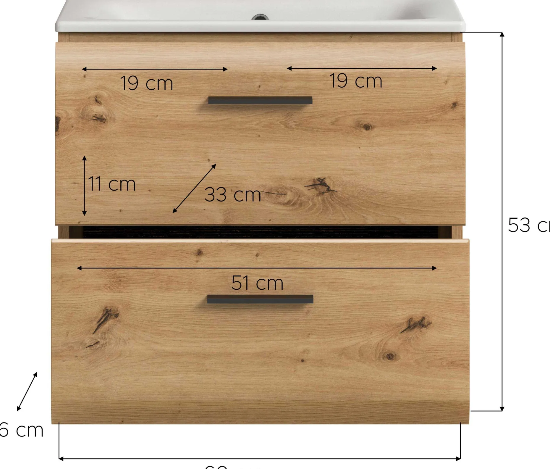 Waschtischunterschrank Ice Xonox - Artisan Oak - 60x55x46 cm