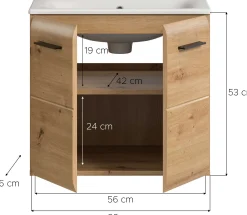 Waschtischunterschrank Ice Xonox - Artisan Oak, 60x55x46 cm