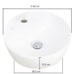 Waschtischunterschrank Karan 101cm mit Waschbecken und 1 Schublade - anthrazit/eiche