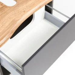 Waschtischunterschrank Karan 61cm 1 Schublade - anthrazit/quecksilber