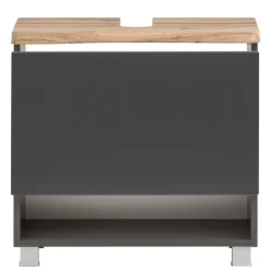 Waschtischunterschrank Karan 61cm 1 Schublade - anthrazit/quecksilber