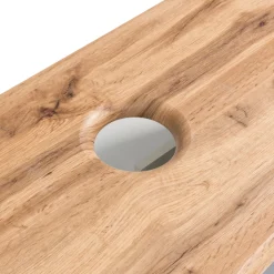 Waschtischunterschrank Karan 61cm mit Waschbecken und 1 Schublade - anthrazit/eiche