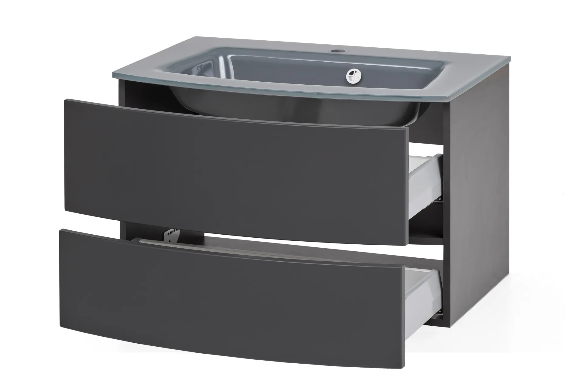 Waschtischunterschrank Kornel 80cm grau Waschtisch - graphitgrau