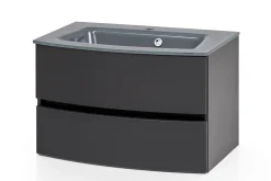 Waschtischunterschrank Kornel 80cm grau Waschtisch - graphitgrau